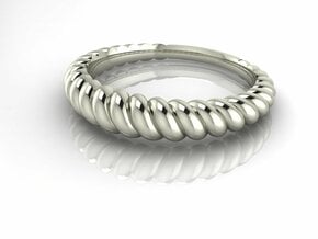 Wire twist dress ring NO STONES SUPPLIED in Fine Detail Polished Silver