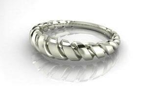 Wire twist dress ring 2 NO STONES SUPPLIED in Fine Detail Polished Silver