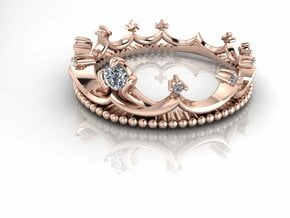 Crown ring Princess 2 NO STONES SUPPLIED in 14k Rose Gold