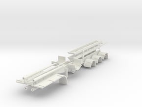 000627 4a Roll on off Trailer HO in White Natural Versatile Plastic: 1:87 - HO
