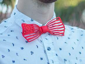 The Flag Bow Tie in Red Processed Versatile Plastic