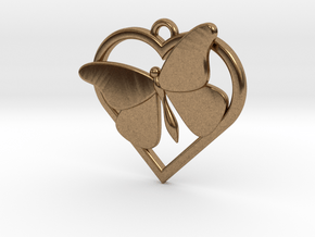 Heart Butterfly in Natural Brass