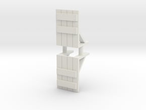 Wooden Barricade (x2) 1/100 in White Natural Versatile Plastic