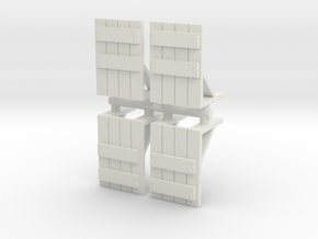 Wooden Barricade (x4) 1/144 in White Natural Versatile Plastic