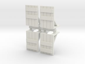 Wooden Barricade (x4) 1/160 in White Natural Versatile Plastic