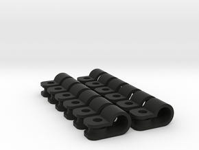 12 x 3/16" rod clamps in Black Natural Versatile Plastic