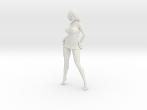 Maggie Pinup Girl Sexy Model Figure for Diorama in White Natural Versatile Plastic