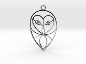 Barn Owl Pendant in Antique Silver