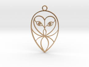 Barn Owl Pendant in Natural Bronze