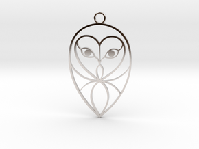 Barn Owl Pendant in Rhodium Plated Brass