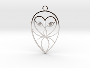 Barn Owl Pendant in Platinum