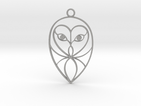 Barn Owl Pendant in Aluminum