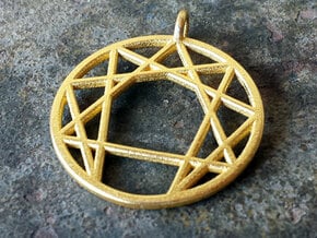 Holy Mountain Pendant in Polished Gold Steel