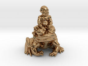 Putti On Frog 3 Inches Tall in Polished Brass