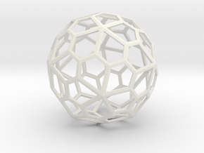 60 sided polyhedron, pentagonal faces in White Natural Versatile Plastic