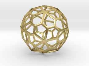 60 sided polyhedron, pentagonal faces in Natural Brass