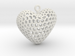 Love - hexagonal in White Natural Versatile Plastic