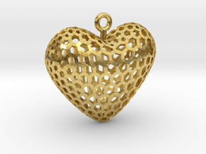 Love - hexagonal in Polished Brass