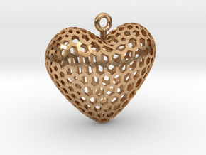 Love - hexagonal in Polished Bronze