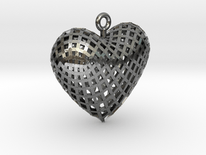 Love - diagonal in Polished Silver