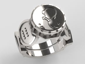 Aquarius Ring in Polished Silver: 10 / 61.5