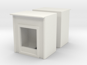 Fireplace (x2) 1/72 in White Natural Versatile Plastic