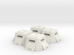 Bunker Pill Box (6mm Scale, set of 4) in White Natural Versatile Plastic
