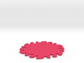 Drink Coaster - Jigsaw Interlocking - Splat Design in Pink Processed Versatile Plastic