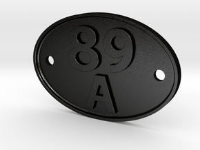 Shed Code Plate - 89A - 96 x 64mm in Matte Black Steel