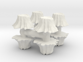 8 Tree Stumps (Set 1) 1/100 in White Natural Versatile Plastic