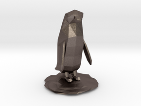 Penguin in Polished Bronzed Silver Steel