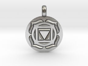BASE ROOT Chakra Muladhara Symbol Pendant in Natural Silver