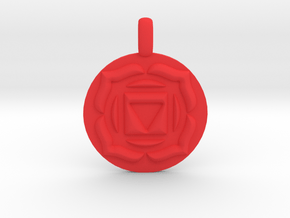 BASE ROOT Chakra Muladhara Symbol Pendant in Red Processed Versatile Plastic