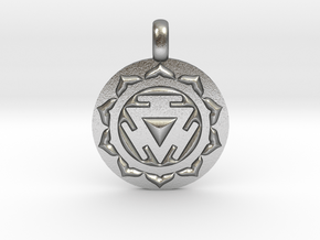 SOLAR PLEXUS MANIPURA Chakra Symbol Pendant in Natural Silver
