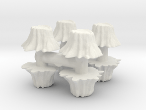 8 Tree Stumps (Set 1) 1/87 in White Natural Versatile Plastic