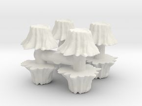 8 Tree Stumps (Set 1) 1/76 in White Natural Versatile Plastic