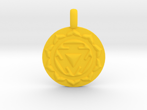 SOLAR PLEXUS MANIPURA Chakra Symbol Pendant in Yellow Processed Versatile Plastic