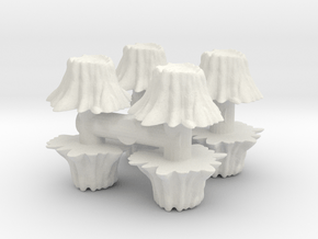 8 Tree Stumps (Set 1) 1/56 in White Natural Versatile Plastic