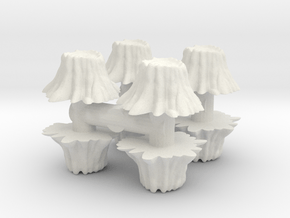 8 Tree Stumps (Set 1) 1/48 in White Natural Versatile Plastic