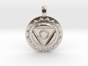 VISHUDDHA Throat Chakra Symbol Pendant  in Platinum