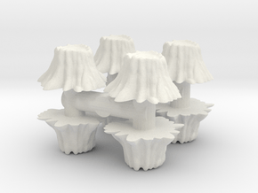 8 Tree Stumps (Set 1) 1/43 in White Natural Versatile Plastic