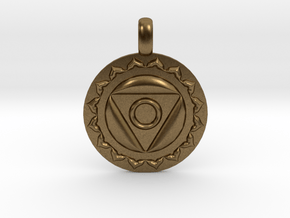 VISHUDDHA Throat Chakra Symbol Pendant  in Natural Bronze