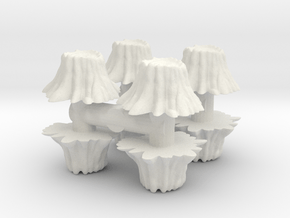 8 Tree Stumps (Set 1) 1/35 in White Natural Versatile Plastic
