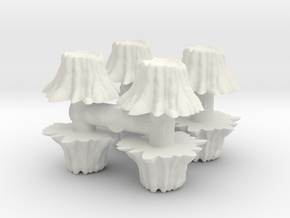 8 Tree Stumps (Set 1) 1/24 in White Natural Versatile Plastic
