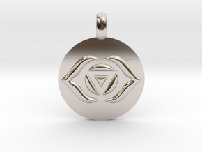 AJNA THIRD EYE Chakra Symbol jewelry Pendant in Platinum