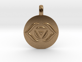 AJNA THIRD EYE Chakra Symbol jewelry Pendant in Natural Brass