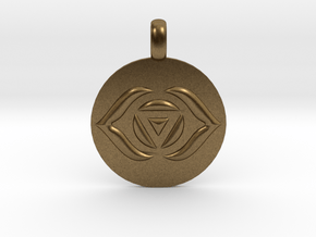 AJNA THIRD EYE Chakra Symbol jewelry Pendant in Natural Bronze