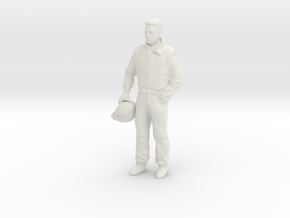 1/24 Racing Driver with Helmet in White Natural Versatile Plastic