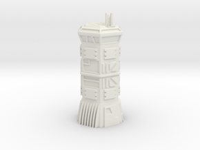 Large Armoured Hex Comm's Tower (6mm Scale) in White Natural Versatile Plastic