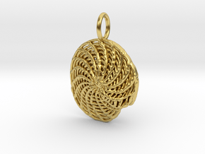 Elphidium Foraminifera Pendant - Science Jewelry in Polished Brass